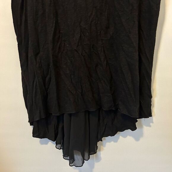 Dantelle Tunic Women 1x Sheer cut out Black Rayon linen boho whimsigoth goth NWT - Picture 2 of 13